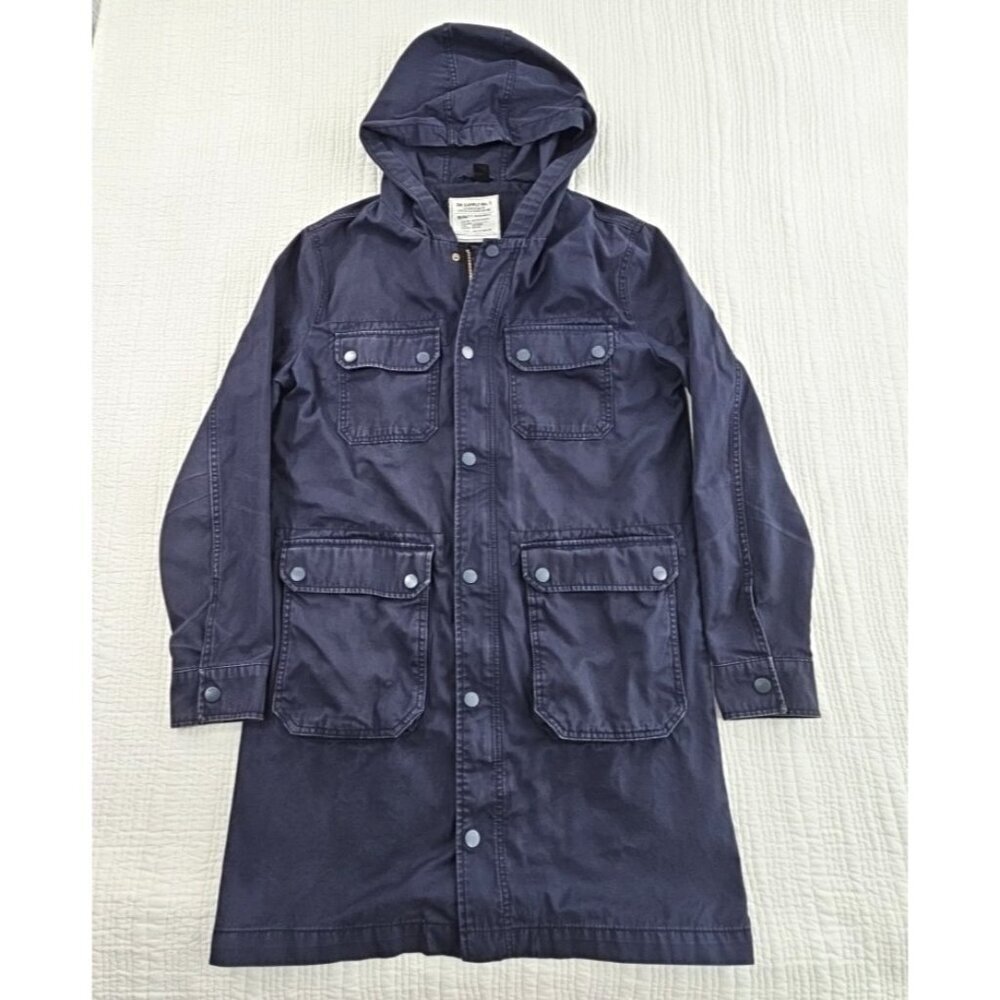 DB Supply Coat Adult Men's Size Small Navy Blue Chore Coat Hoodie EUC Long - Picture 1 of 15